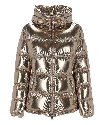 Moncler Down Jacket In Gold