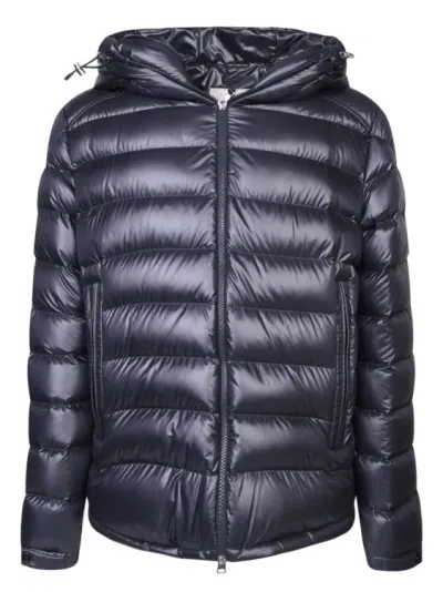 Moncler Down Jacket With Hood In Blue