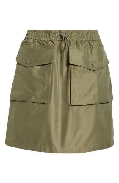 Moncler Cargo Mini Skirt In Russian Olive