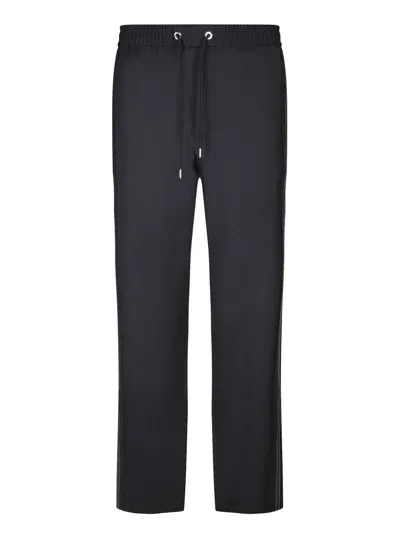 Moncler Drawstring Straight Leg Trousers In Black