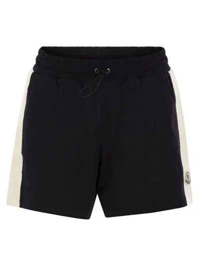 Moncler Drawstring Jersey Shorts In Blue