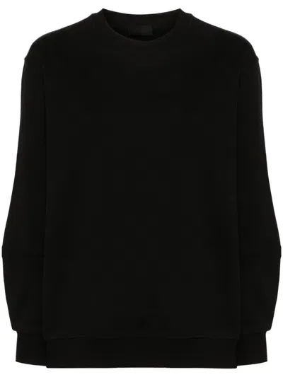 Moncler Embossed-logo Cotton Sweatshirt In Black