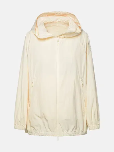 Moncler Euridice Ivory Cotton Blend Jacket In Cream