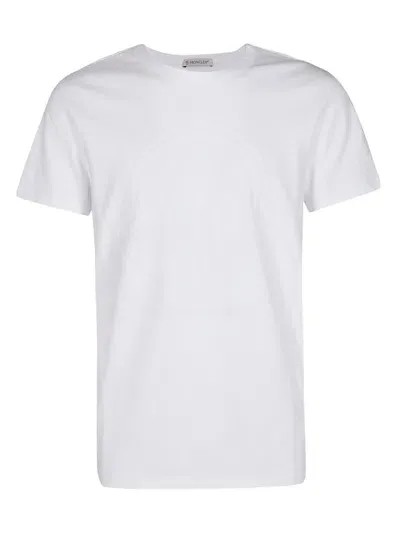 Moncler Flocked Logo Crewneck T-shirt In White