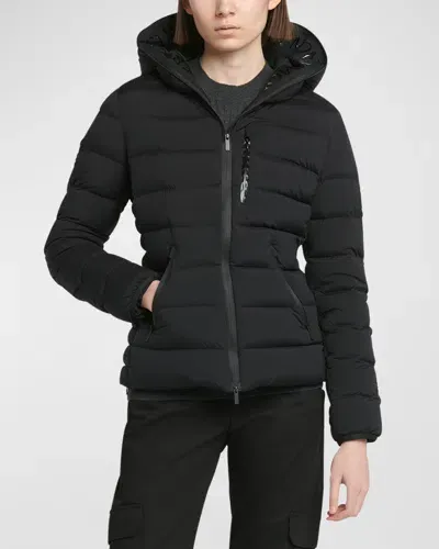 Moncler Herbe Quilted Hooded Down Puffer Jacket In Black