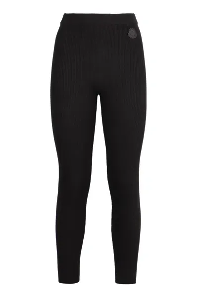 Moncler High-waist Leggings In Black