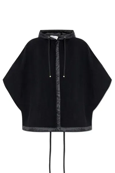 Moncler Hooded Down Poncho In Black