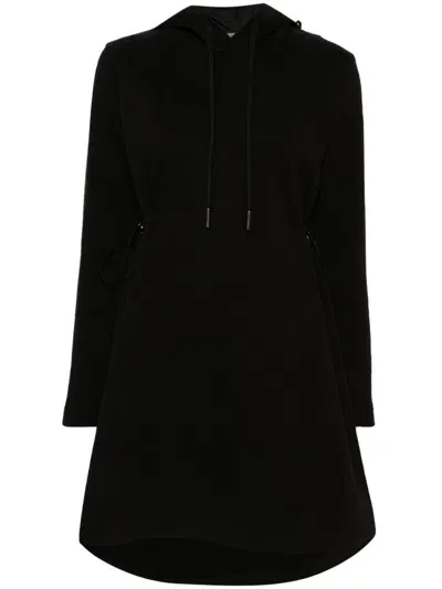 Moncler Hooded Mini Dress In 999 Black