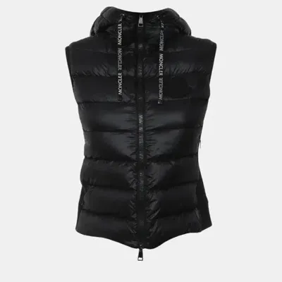 Pre-owned Moncler Hooded Puffer Vest In Black