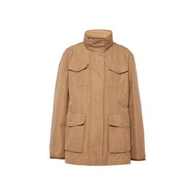 Moncler Ilo Botton Blend Jacket In Brown