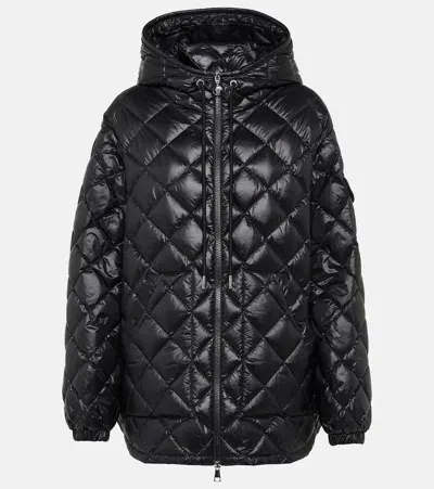 Moncler Logo Down Jacket In Black