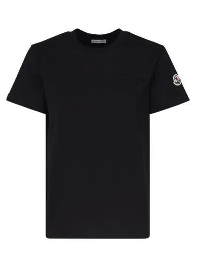 Moncler Logo Embellished T In Black