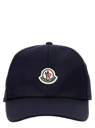 Moncler Logo Patch Cap In Blue