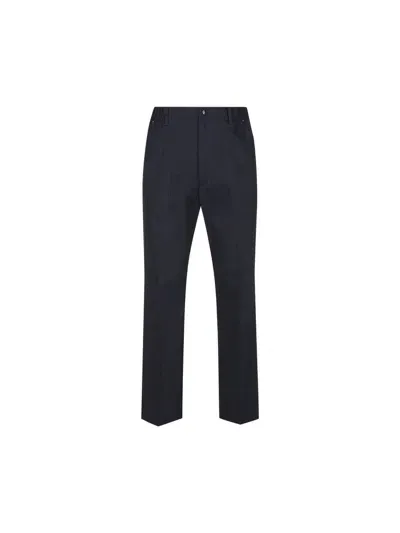 Moncler Logo Patch Straight Leg Trousers In Blue