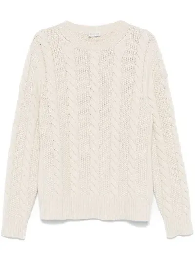 Moncler Men's Cashmere Cable Knit Sweater In White