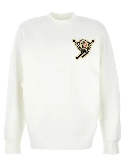 Moncler Logo Patch Sweatshirt In White