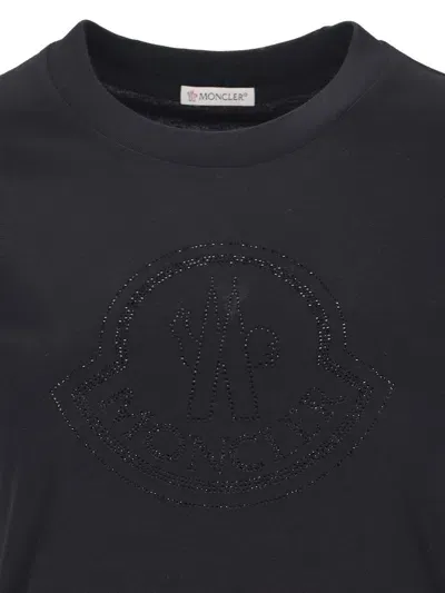 Moncler Logo T-shirt With Studs In Black