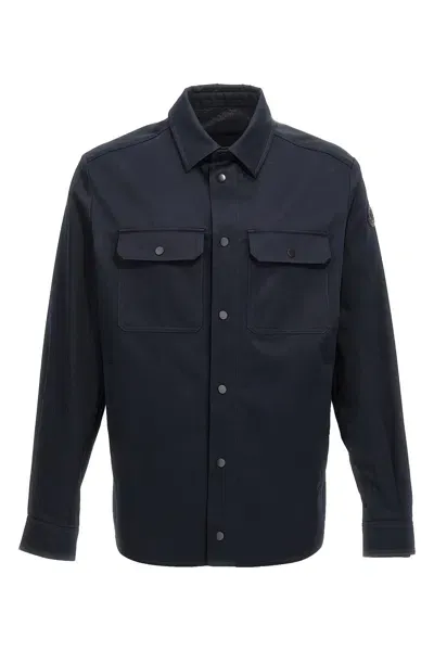 Moncler Cotton Crêpe Shirt In Blue