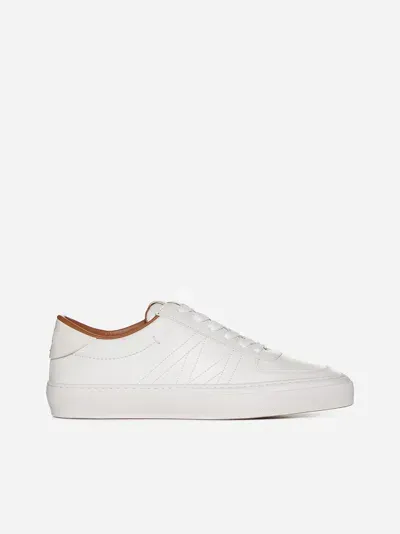 Moncler Monclub Leather Sneakers In White