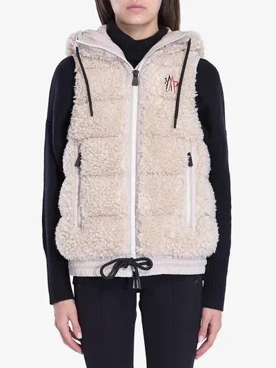 Moncler Padded Teddy Vest In Pink