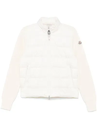 Moncler Padded Zip-up Hooded Jacket In White