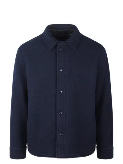 Moncler Pile Shirt In Blue