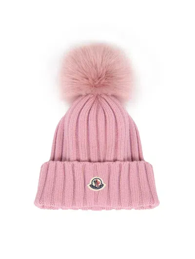 Moncler Pom Pom Beanie In Pink