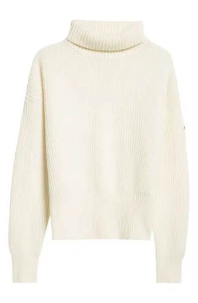 Moncler Rib Virgin Wool Turtleneck Sweater In Green