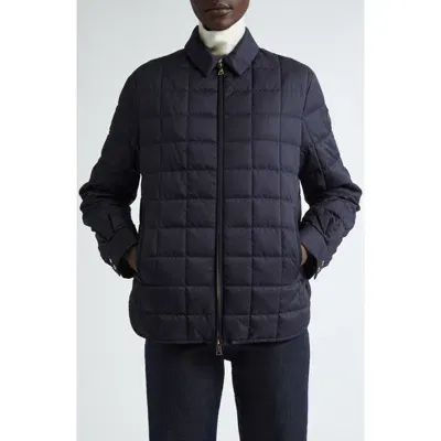 Moncler Square Quilted Down Puffer Jacket In Blue