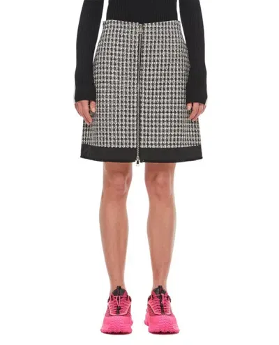 Moncler Tweed A-line Skirt In Black