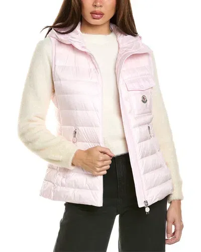 Moncler Glygos Hooded Gilet In Pink