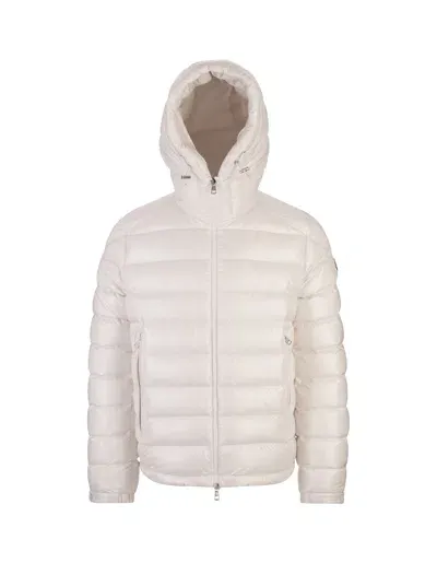 Moncler Besines Light Weight Tech Down Jacket In White