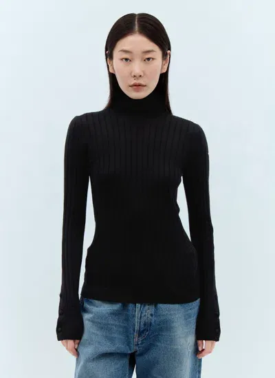 Moncler Wool And Cashmere Sweater In Black