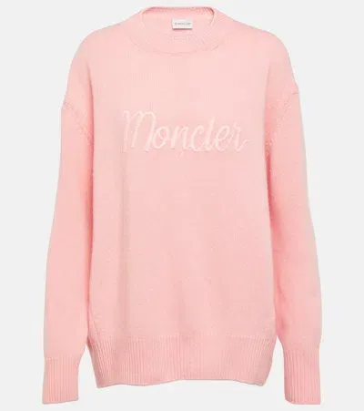 Moncler Wool And Cashmere Sweater In Pink