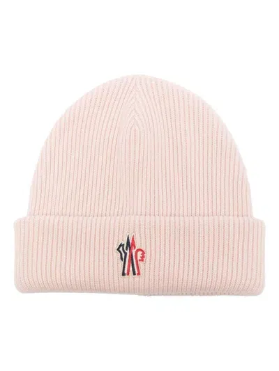 Moncler Wool Beanie Hat In Pink