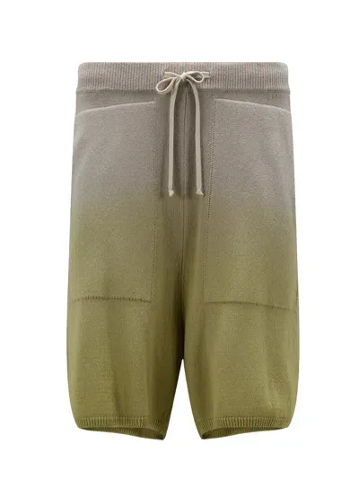 Moncler X Rick Owens Gradient Effect Cashmere Shorts In Green