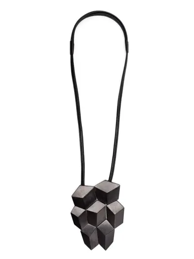 Monies Wood Necklace In Black