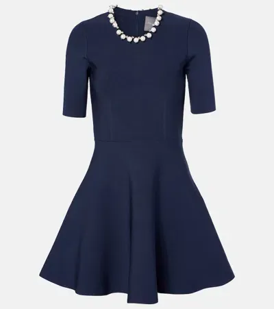 Monique Lhuillier Embellished Minidress In Blue