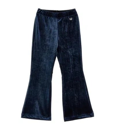 Monnalisa Kids' Chenille Warp-knit Trousers (2-14 Years) In Blue