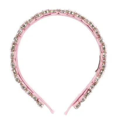 Monnalisa Kids' Crystal-embellished Amira Headband In Pink