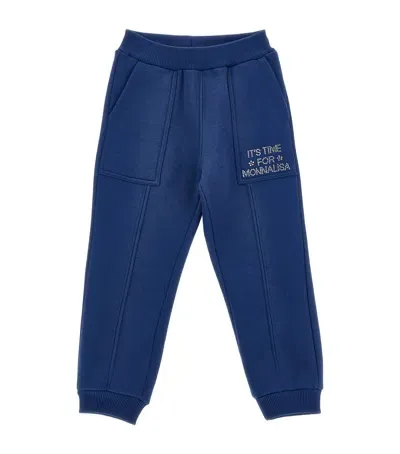 Monnalisa Kids' Crystal-embellished Sweatpants In Blue