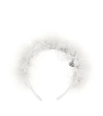 Monnalisa Kids' Feather-trim Headband In White