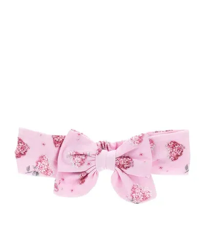 Monnalisa Kids' Floral Bow Headband In Pink