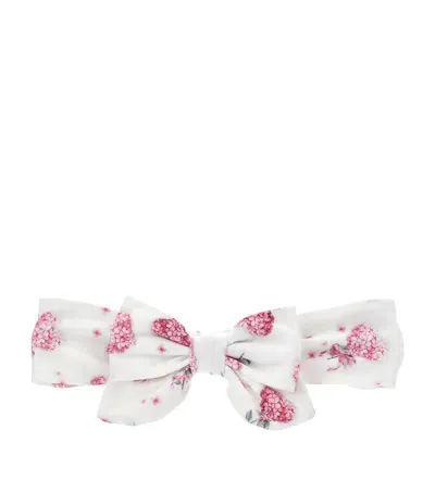 Monnalisa Kids' Floral Bow Headband In White