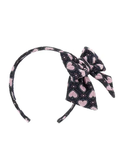 Monnalisa Kids' Heart Bow Headband In Neutral