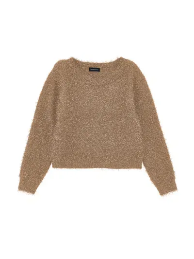 Monnalisa Kids'   Lurex Sweater In Gold