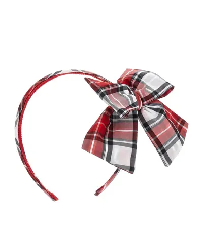 Monnalisa Kids' Tartan Bow-detail Headband In Red