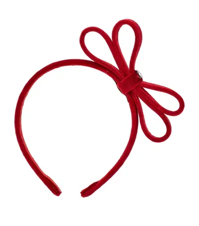 Monnalisa Kids' Velvet Headband In Red