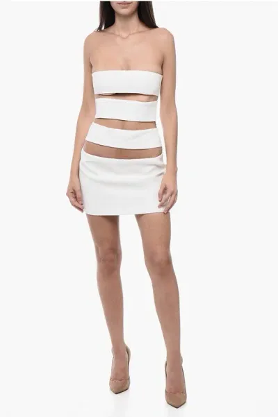 Monot Off-shoulder Sheath Dress With Cut-out Design In White