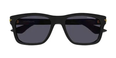 Montblanc Eyewear Square Frame Sunglasses In Black